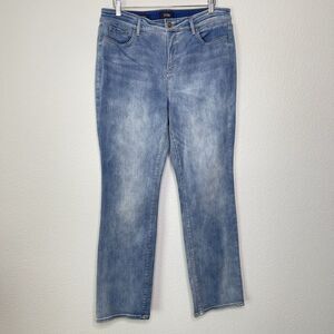 NYDJ Marilyn Straight Jeans Plus Size 16 Lift Tuck  Biscayne Wash Stretch Denim